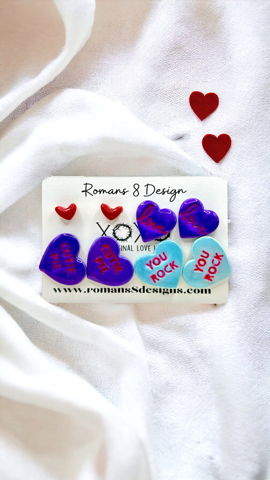 Four Heart Stud Bundle