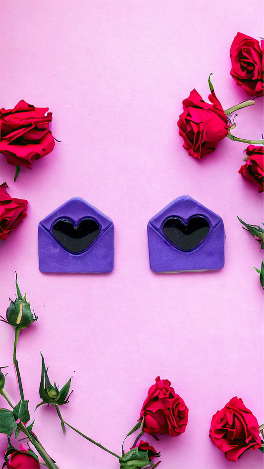 Heart Envelope Studs